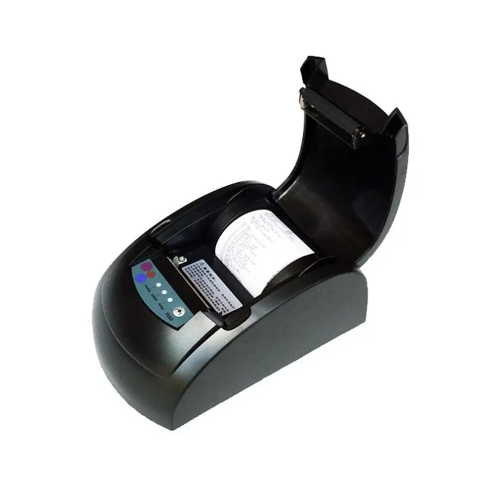5860III 58mm printer cover open showing paper roll compartment