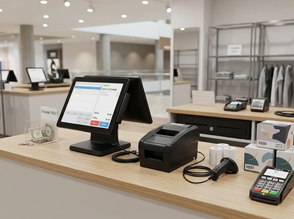 7645C impact printer used at shopping mall checkout counter