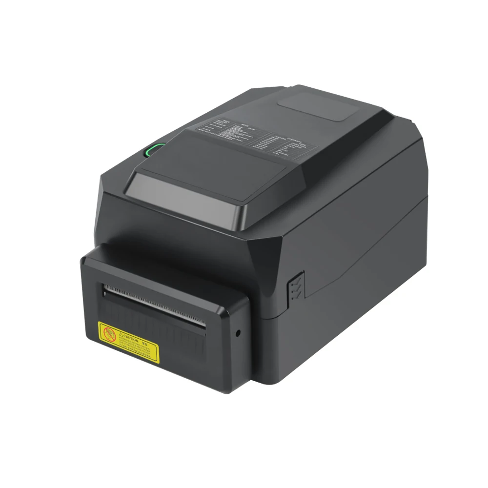 A200 4inch thermal transfer barcode printer front view with standard auto cutter