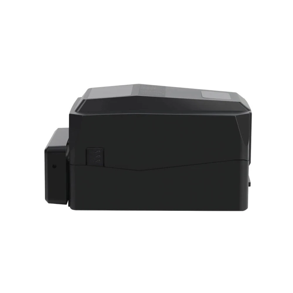 A200 thermal transfer barcode printer right view showing media feed and cutter slot