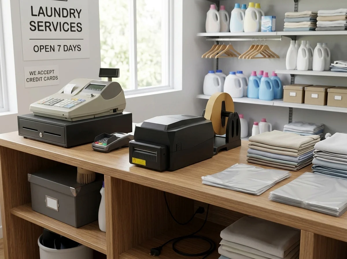A300 fabric label printer printing care and laundry labels in a textile and garment application