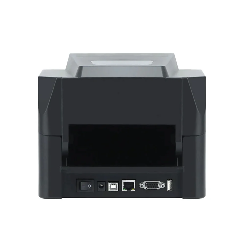 A300 fabric label printer rear interface ports showing USB Ethernet serial and USB host connectors