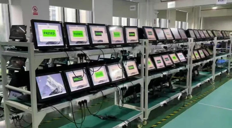 CRSMT factory production workshop for cash register, POS terminal and thermal printer manufacturing