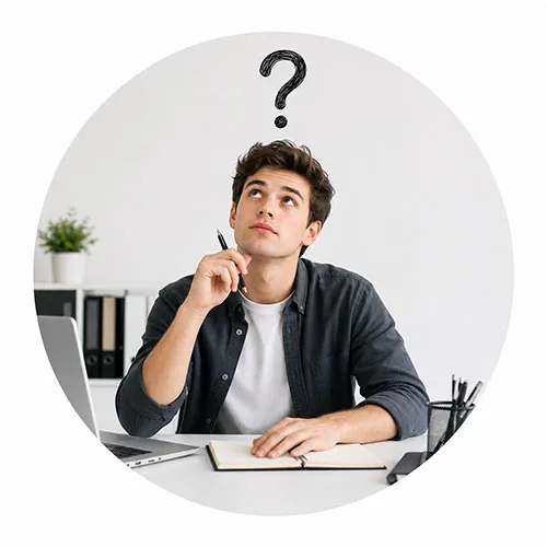 Person wondering about the frequently asked questions on choosing an RFID printer for inventory