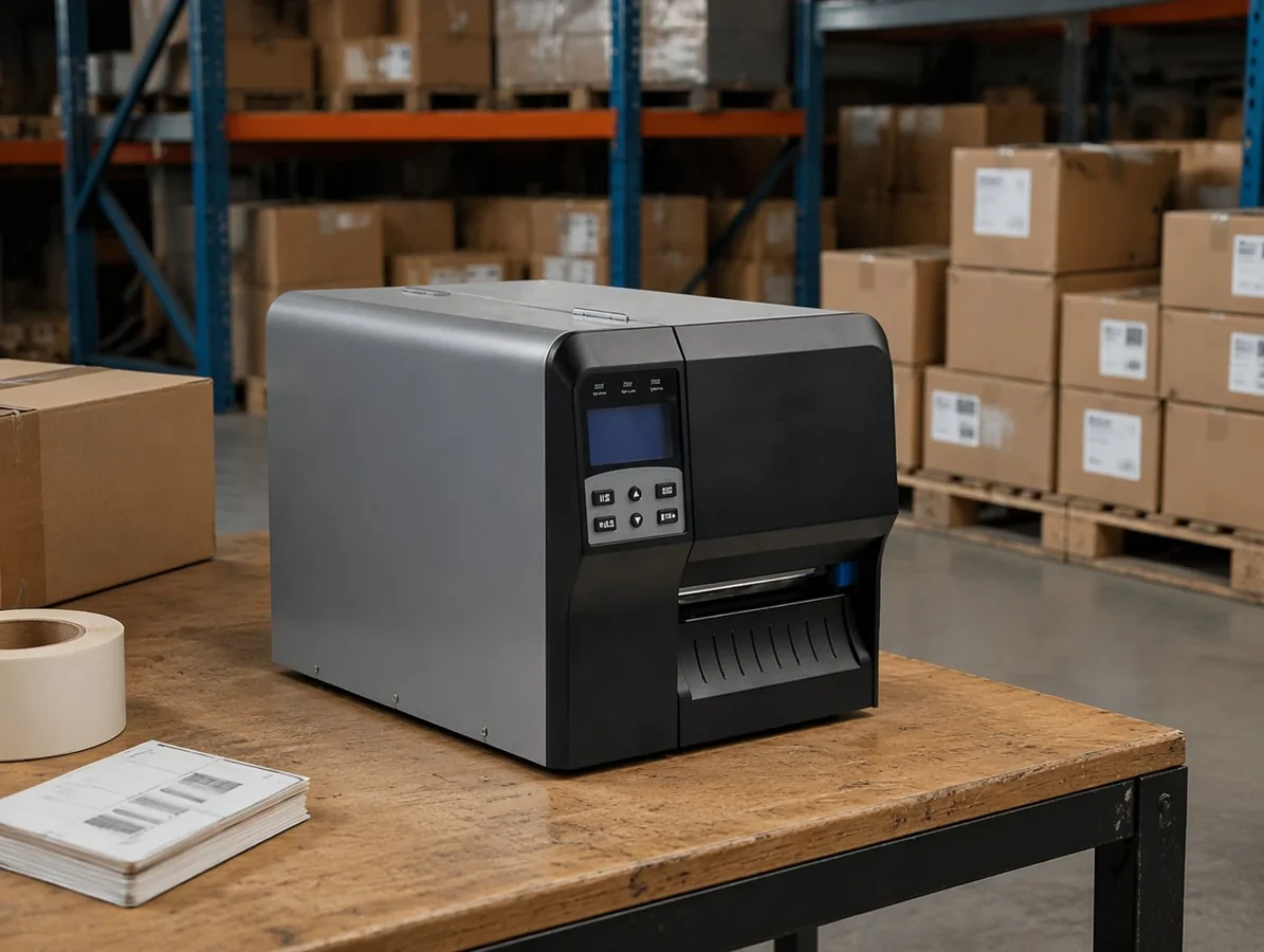 H420F industrial barcode printer deployed in warehousing and logistics labeling application scenarios