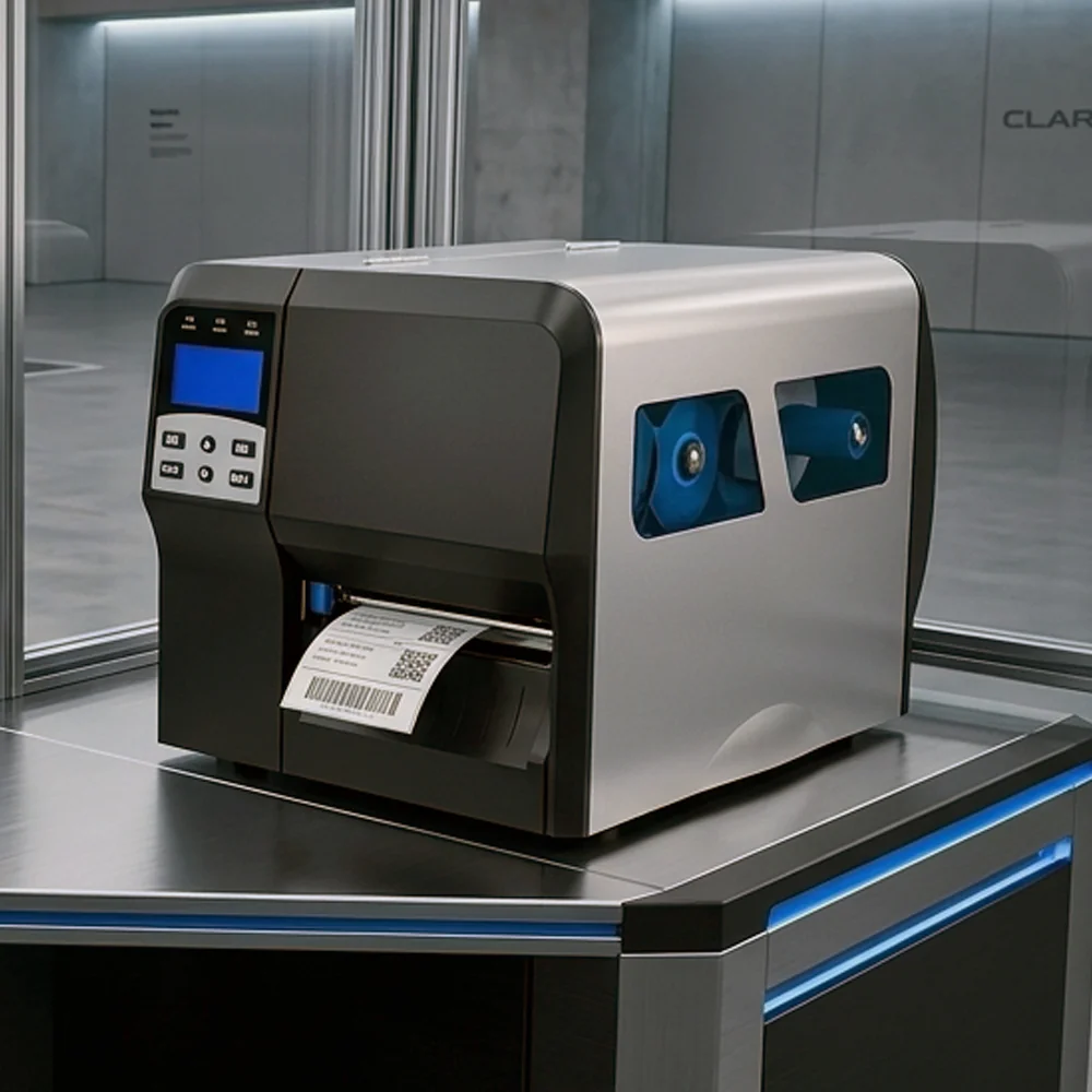 H420F industrial barcode printer prints label