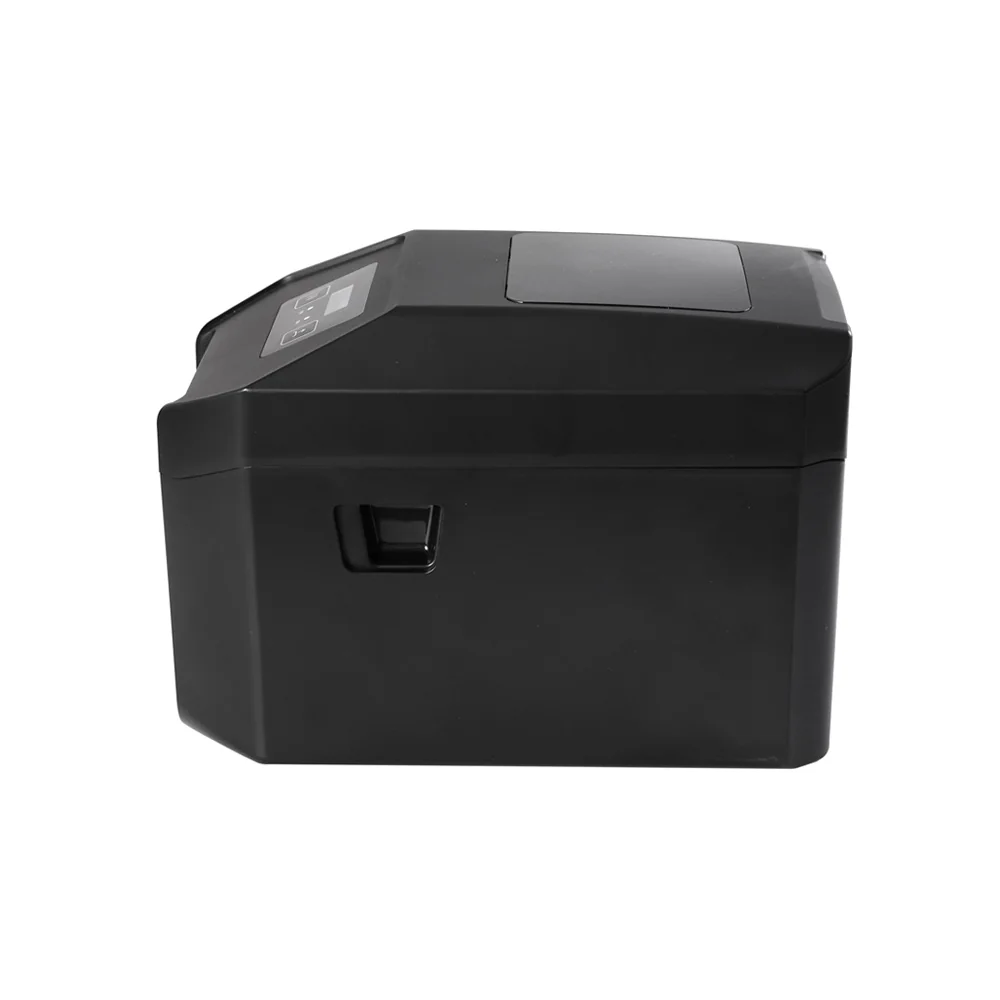LabelPrint 200 desktop sticker printer side view showing paper feed slot and visual window design