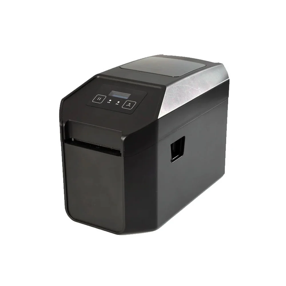 LabelPrint 200 desktop sticker printer three-quarter view on desktop
