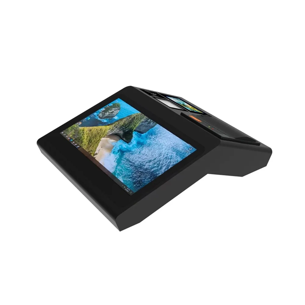 M2 All-in-One POS Register 11.6 inch Windows touch cash register with Intel i5, built-in 80mm thermal printer and dual screen