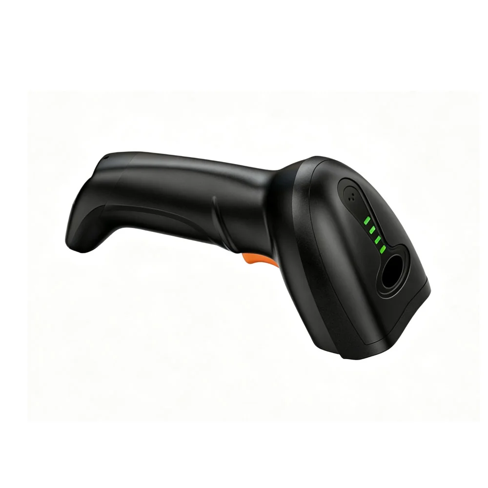 MJ-4591 handheld barcode scanner side view for retail