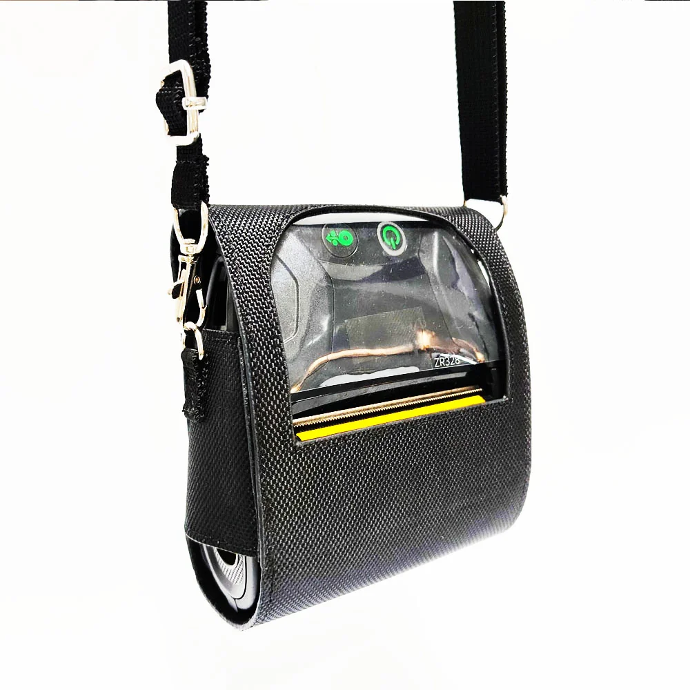 H803 portable printer carrying case open showing interior velvet lining