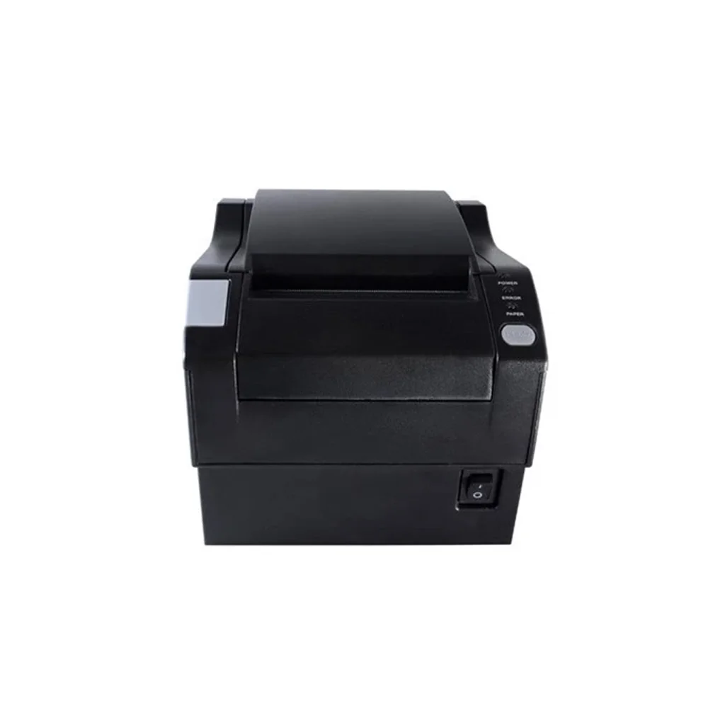 S-U804 receipt thermal printer front view with feed and indicator buttons