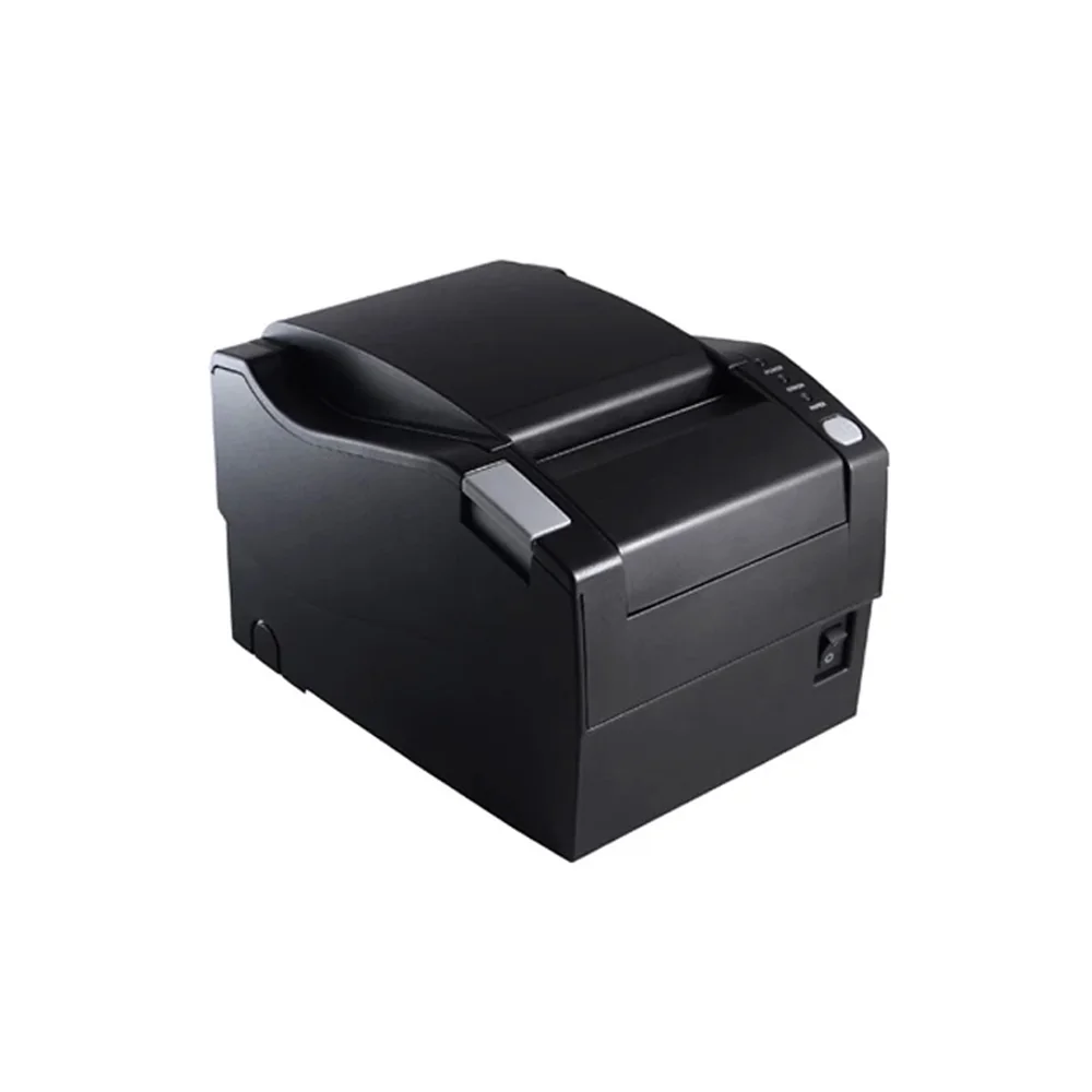 S-U804 receipt thermal printer side view showing paper exit slot and ports