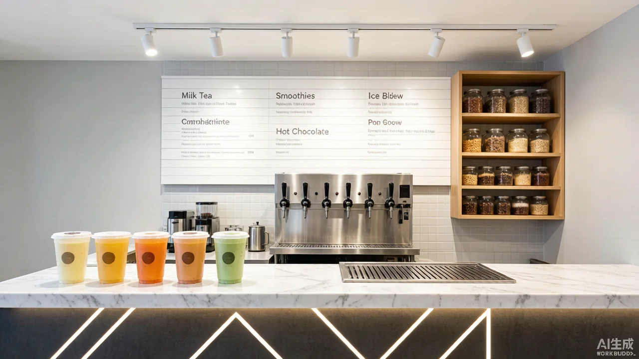 Bubble tea and beverage shop labelling