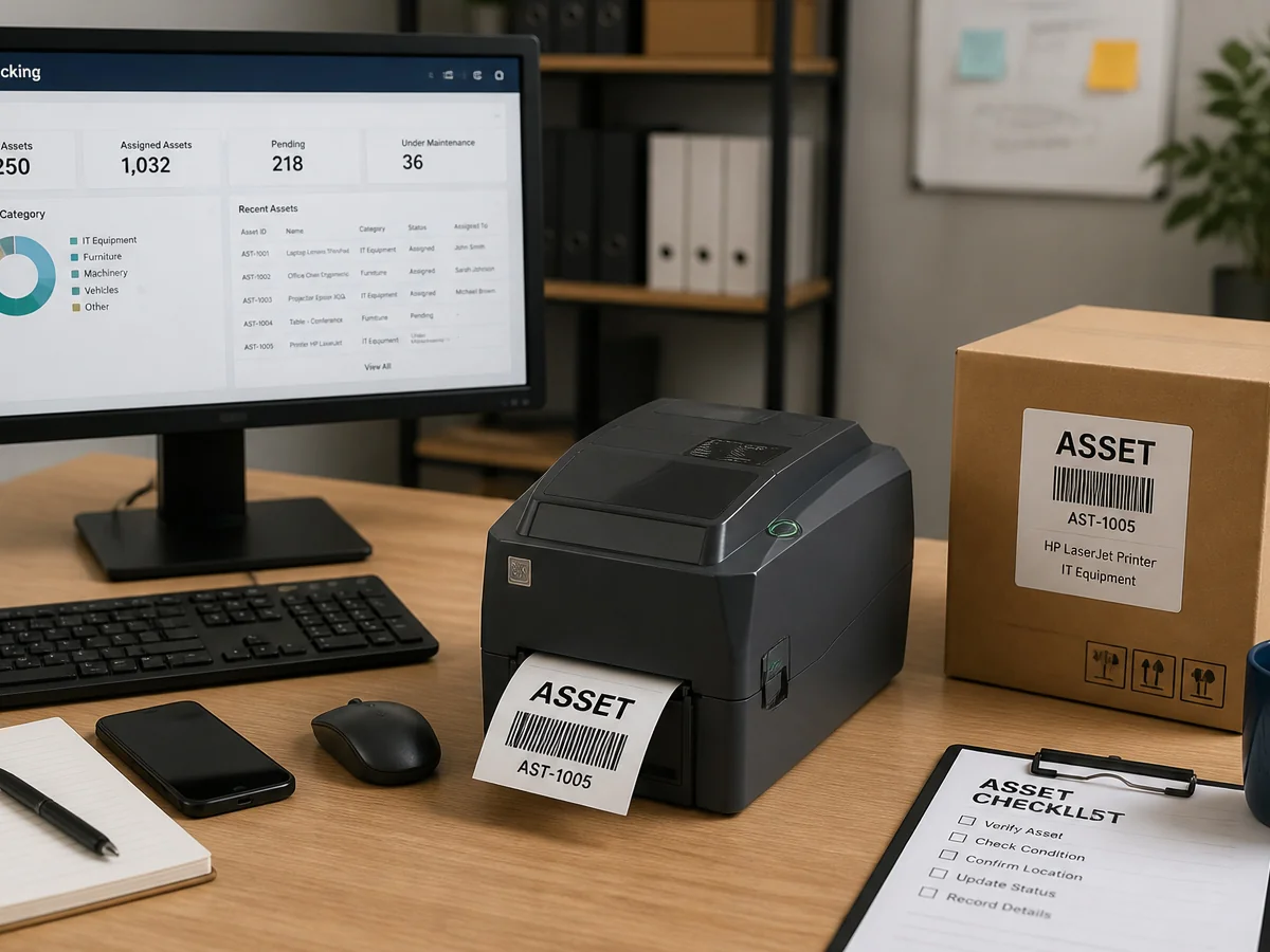 SU600 RFID tag printer printing asset and linen tags for smart asset management