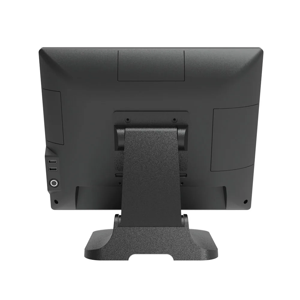 T15 retail POS hardware back view showing mounting bracket and ports