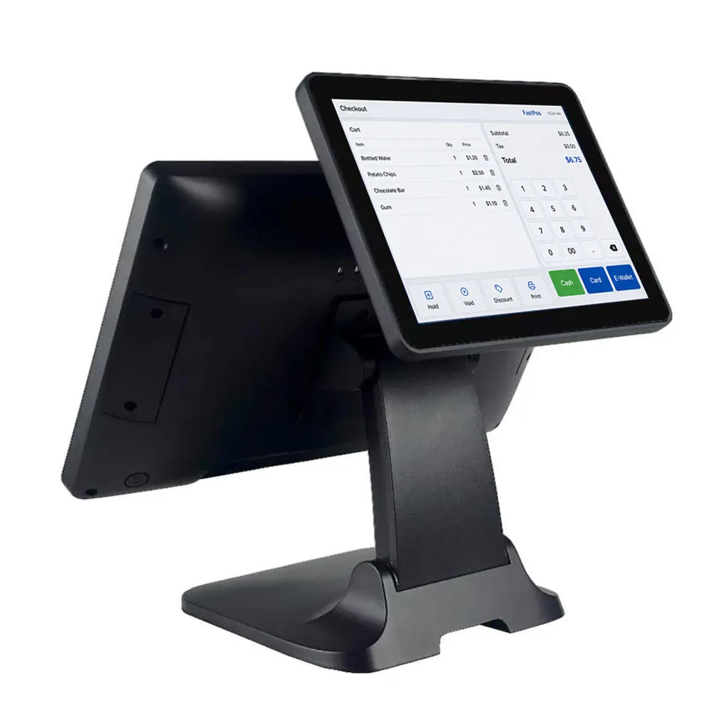 T15 point of sale pos hardware with optional 9.7 inch customer-facing display