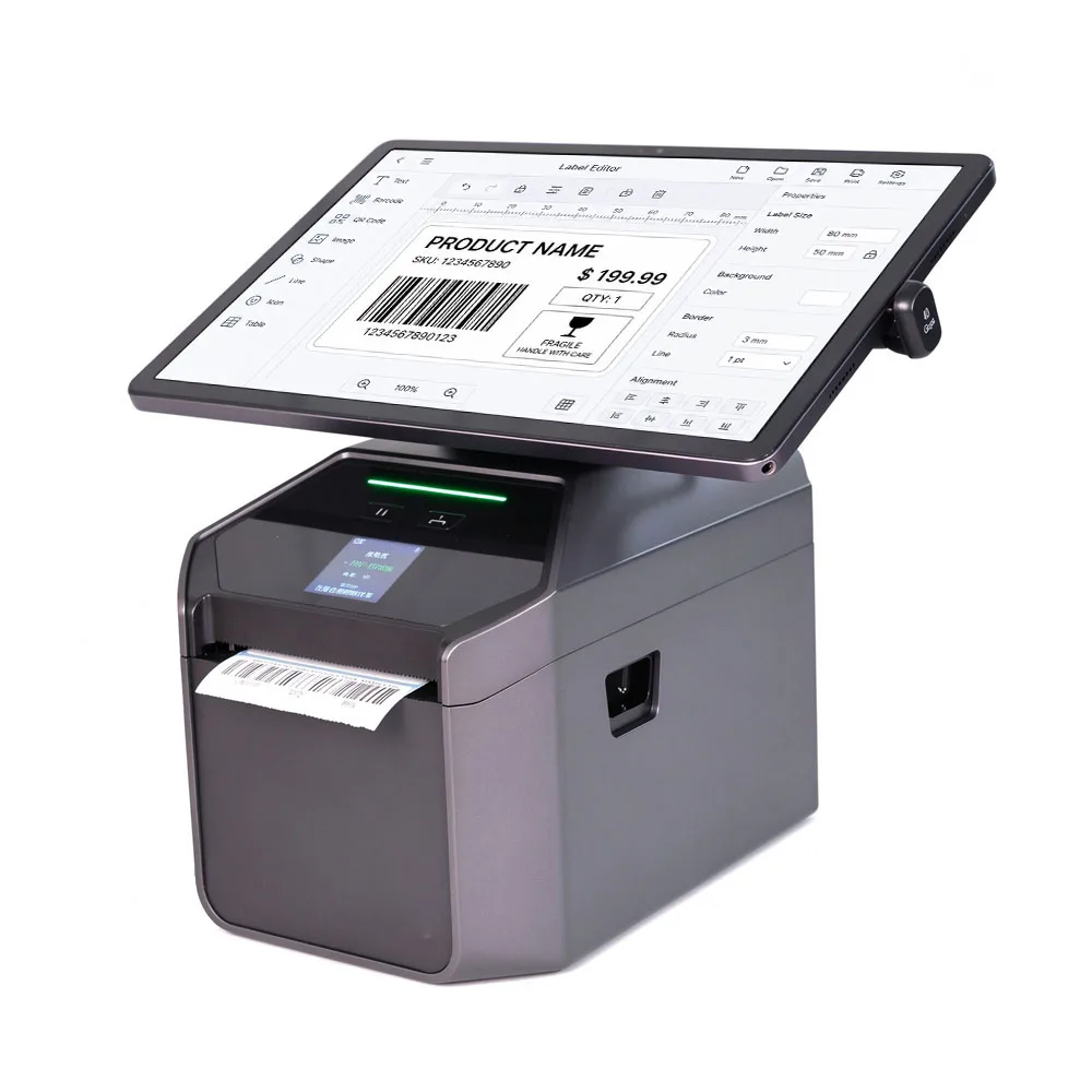 T3 Android label printer side view