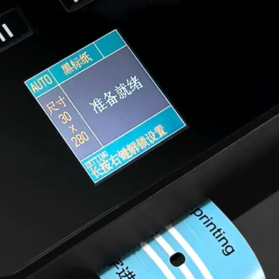 LabelPrint 300+ wristband printer 1.5-inch LCD showing print status