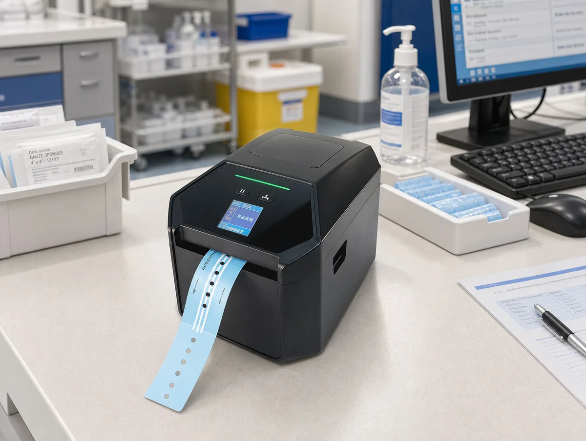LabelPrint 300+ wristband printer used in a hospital for patient wristbands