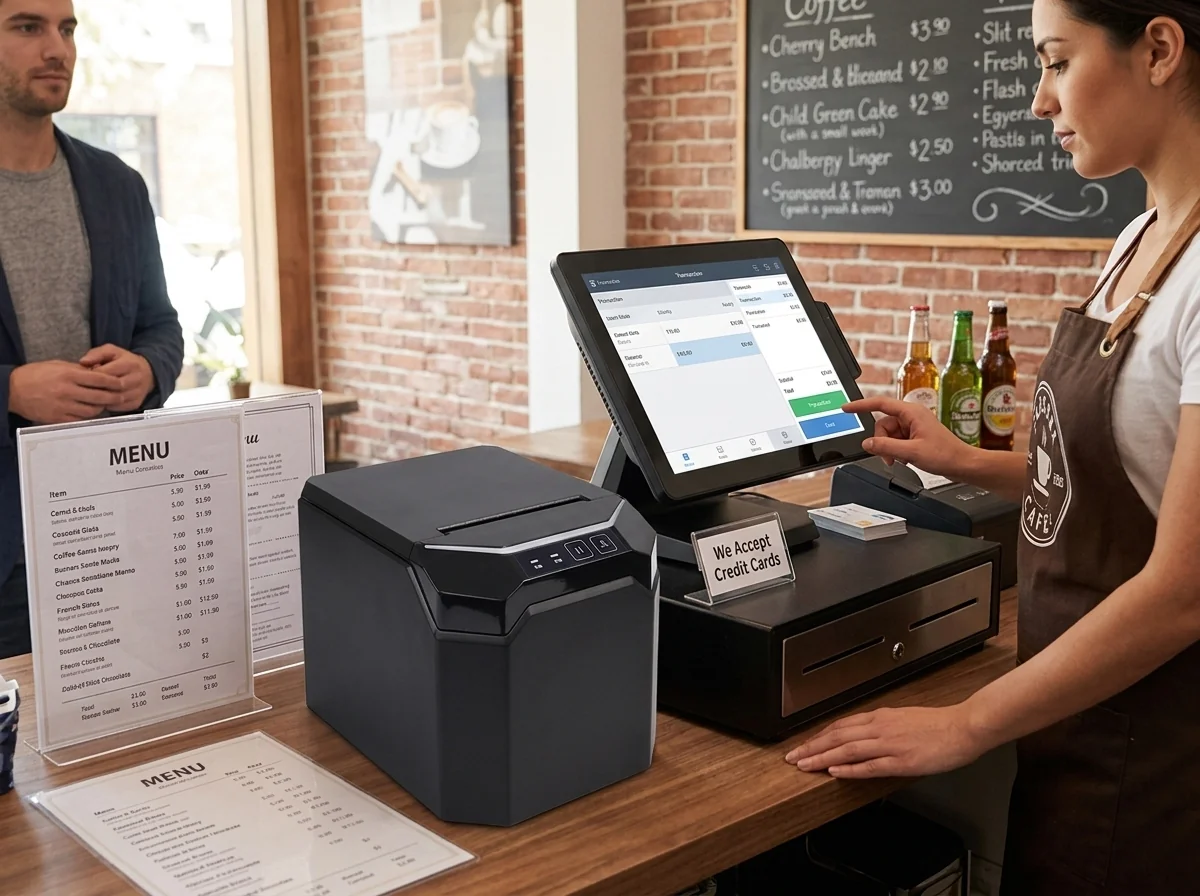 X3C 80mm thermal receipt printer applied in retail, catering and ticketing business scenes
