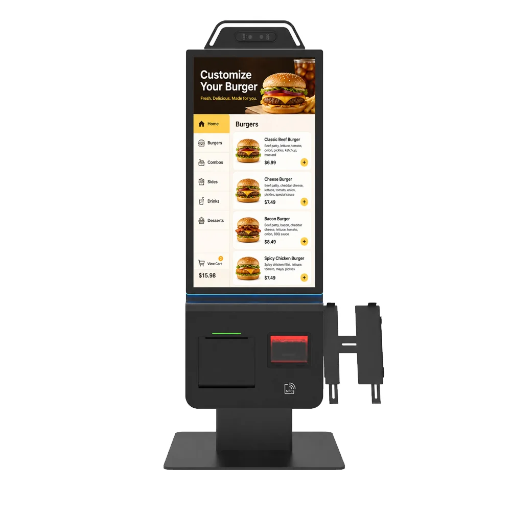 Z215 self-service ordering kiosk deployed in cafeteria environment