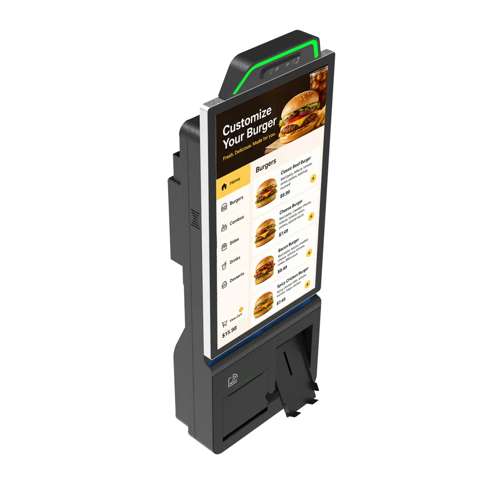 Z215 desktop self-service kiosk main view showing touchscreen display and integrated peripherals