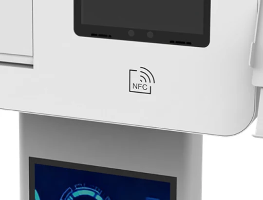 Z215 kiosk with built-in NFC contactless reader for tap-to-pay